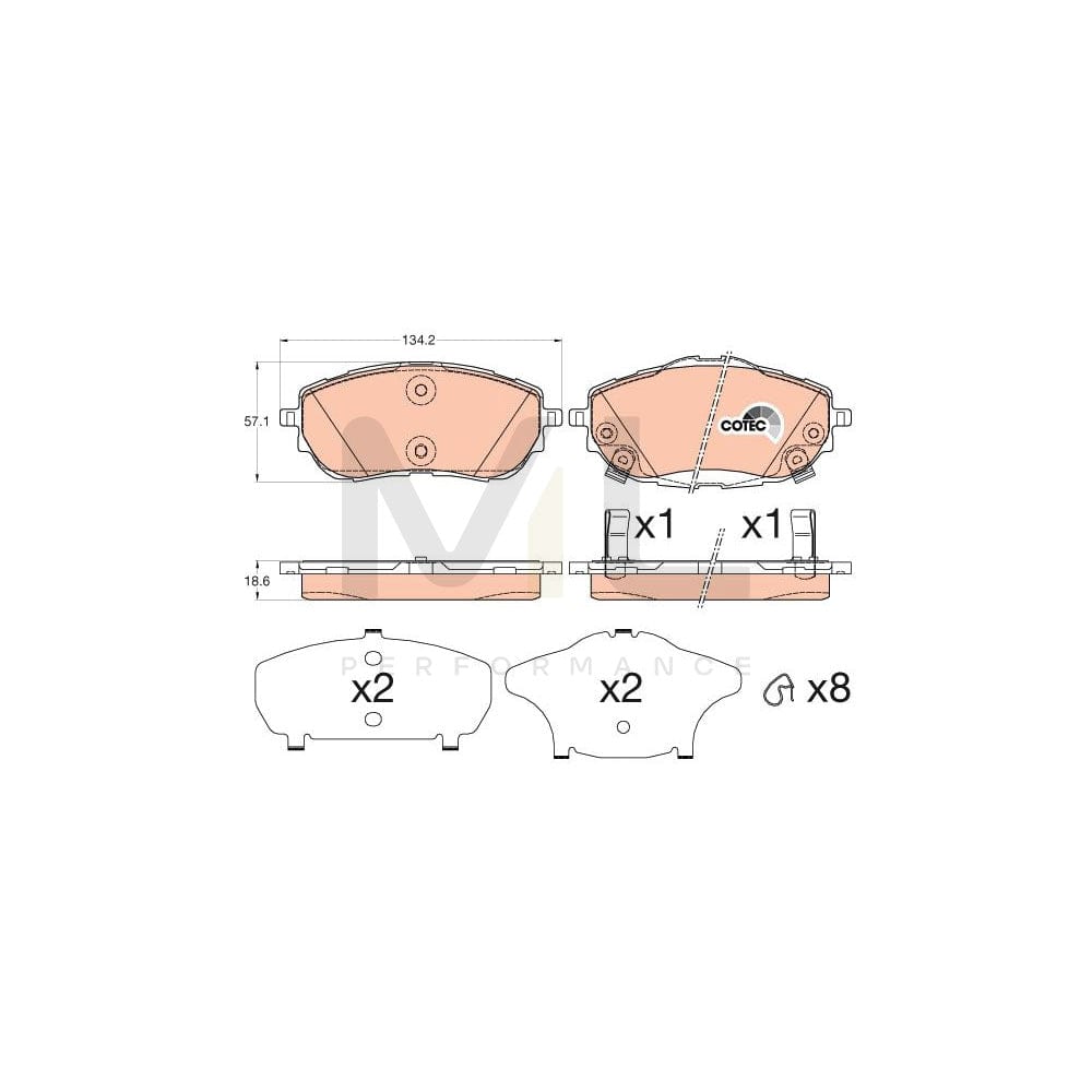 TRW Cotec Gdb3598 Brake Pad Set With Acoustic Wear Warning | ML Performance Car Parts