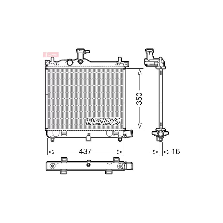 DENSO DRM41009 Engine Radiator for Hyundai I10 I (Pa)