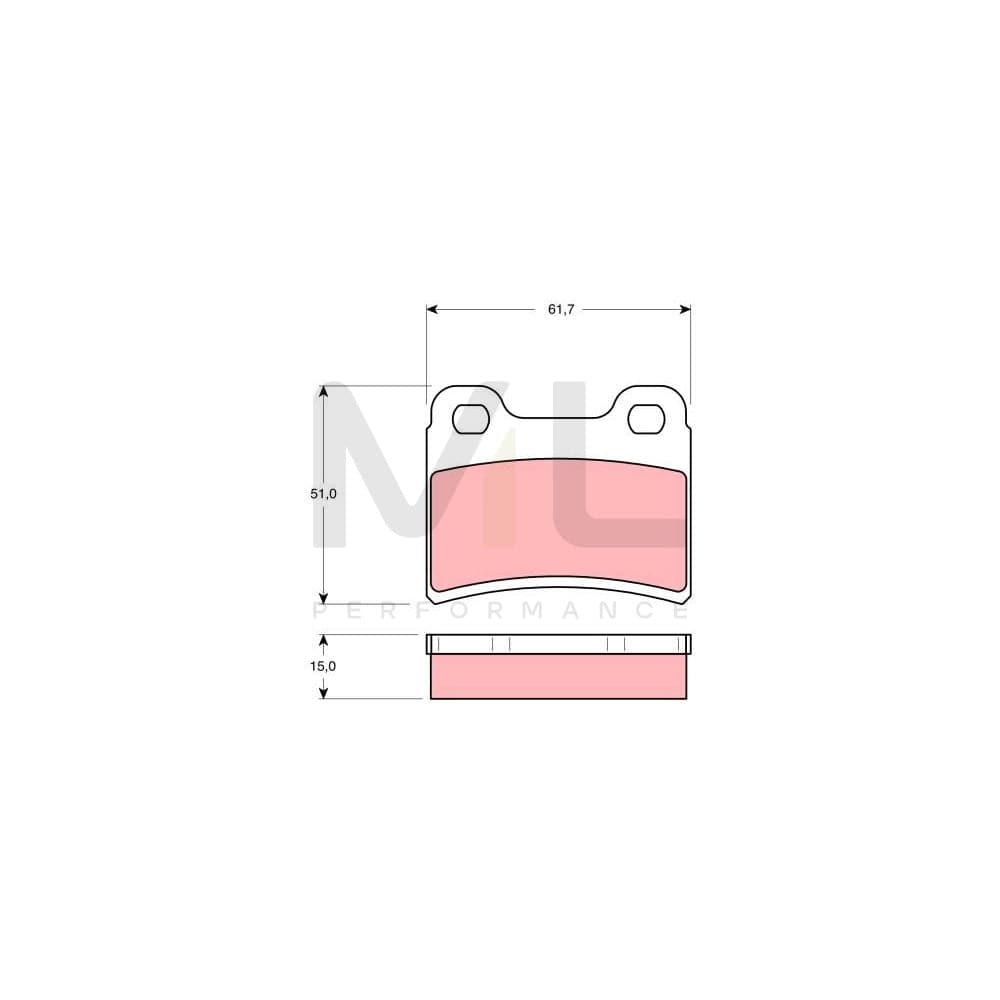 TRW Gdb1124 Brake Pad Set Not Prepared For Wear Indicator | ML Performance Car Parts