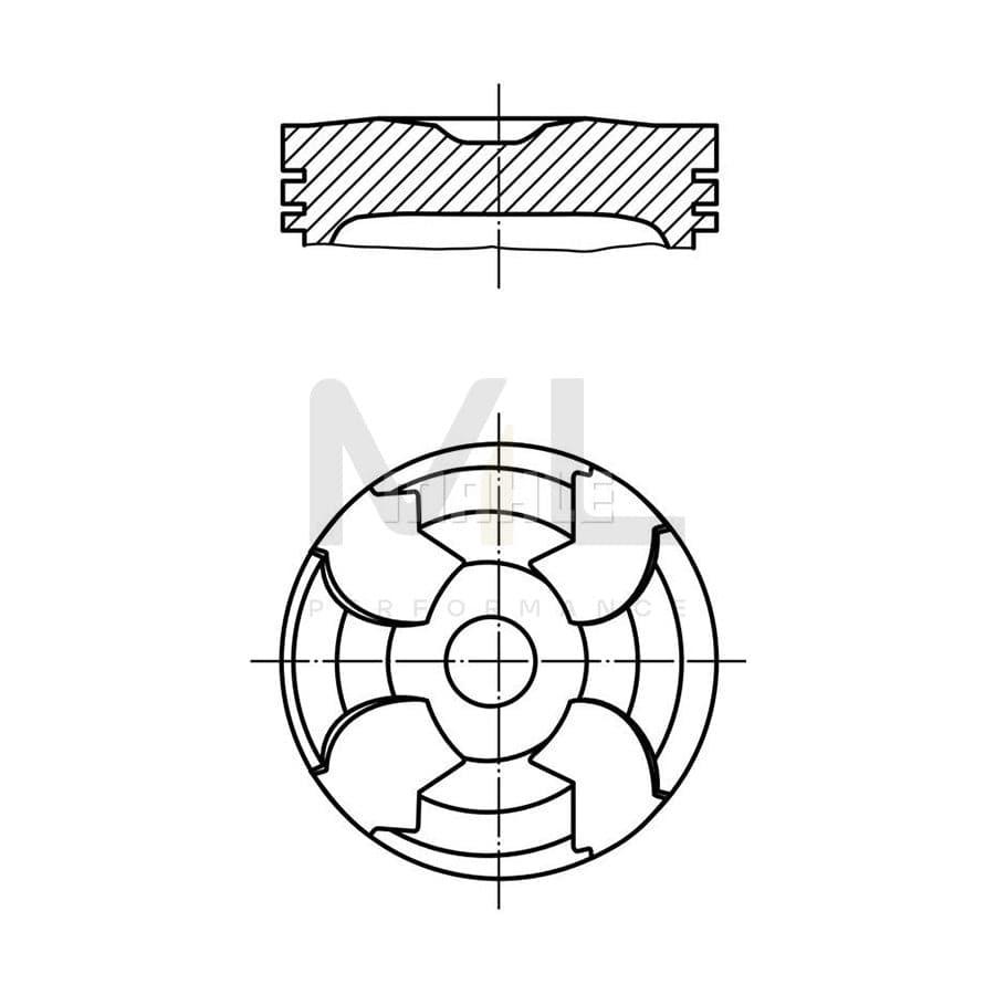 MAHLE ORIGINAL 002 30 00 Piston 87,0 mm, with piston ring carrier | ML Performance Car Parts