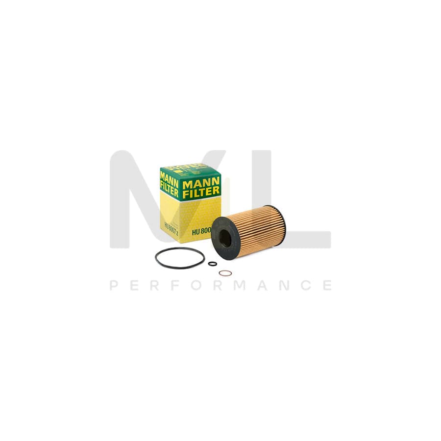 MANN-FILTER HU 8007 z Oil Filter with seal, Filter Insert