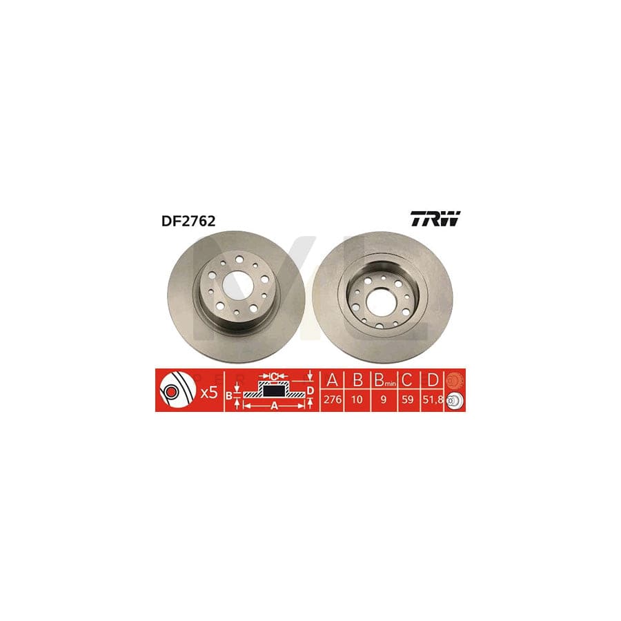 TRW DF2762 Brake Disc Solid, Painted | ML Performance Car Parts