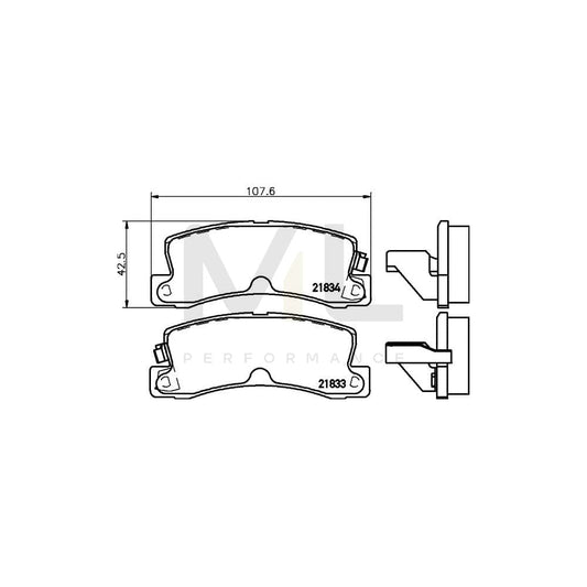 Hella 8DB 355 006-431 Brake Pad Set With Acoustic Wear Warning