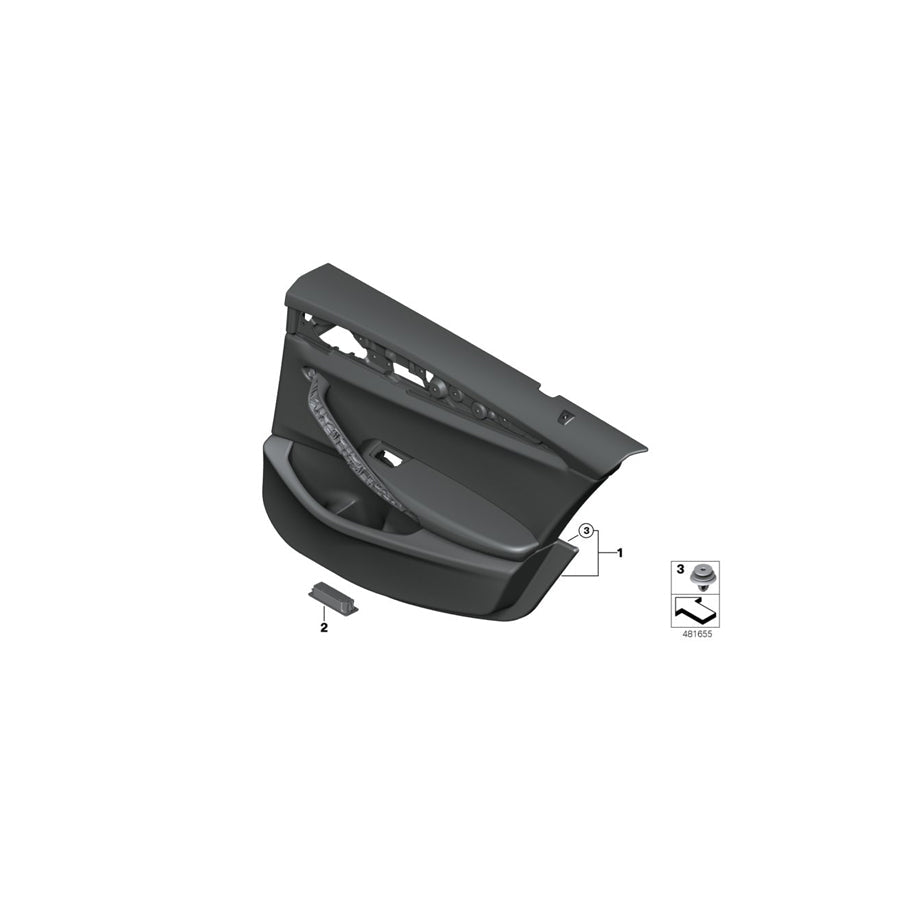 Genuine BMW 51428093166 G30 G31 Door Trim Panel, Rear, Right SCHWARZ (Inc. 530i, 525d & 530iX) | ML Performance US Car Parts