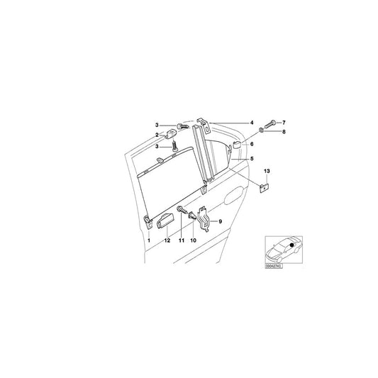 Genuine BMW 51168173173 E38 Left Rear Door Sun Blind DUNKELGRAU (Inc. 735iL, 740iL & L7) | ML Performance US Car Parts