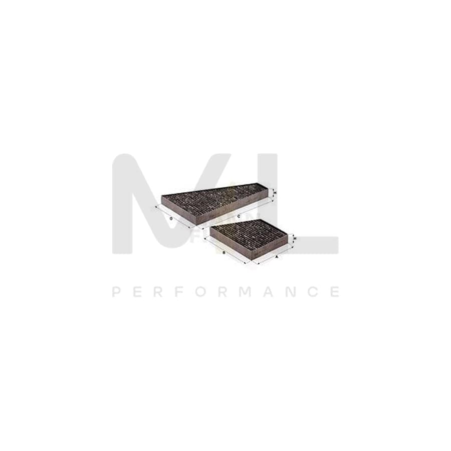 MANN-FILTER CUK 35 000-2 Pollen filter for VW Phaeton (3D1, 3D2, 3D3, 3D4, 3D6, 3D7, 3D8, 3D9) Activated Carbon Filter
