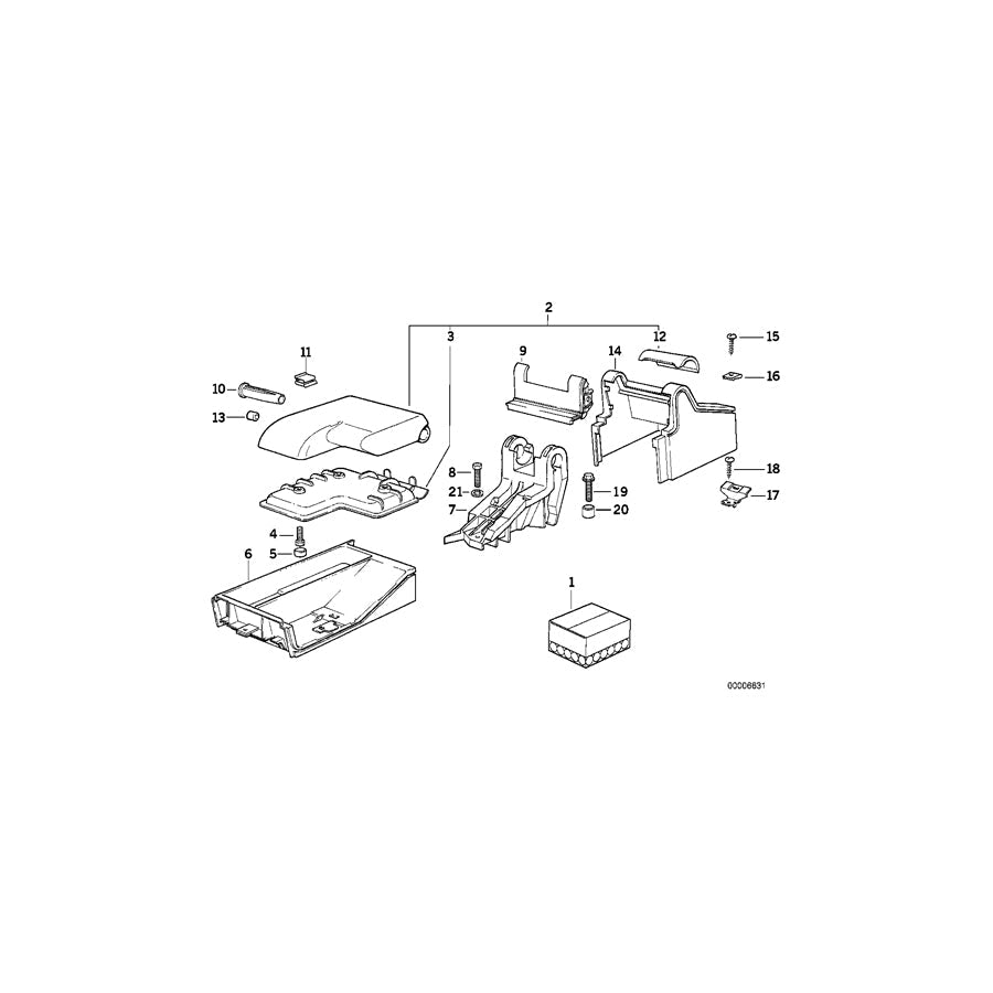 Genuine BMW 51168151687 E36 Console Front SCHWARZ (Inc. M3, 316i & 318i) | ML Performance US Car Parts