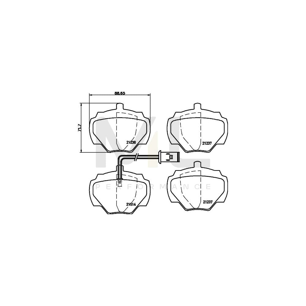 Hella 8DB 355 019-241 Brake Pad Set With Integrated Wear Warning Contact