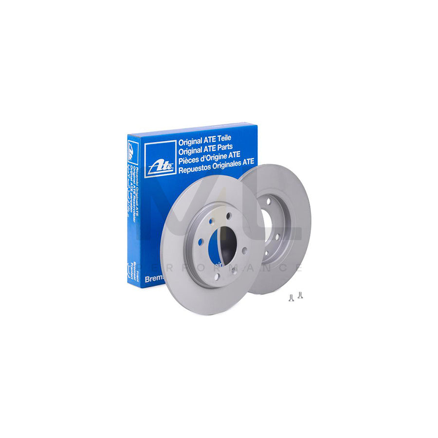ATE 24.0108-0106.1 Brake Disc Solid, Coated, with bolts/screws  - 1 piece