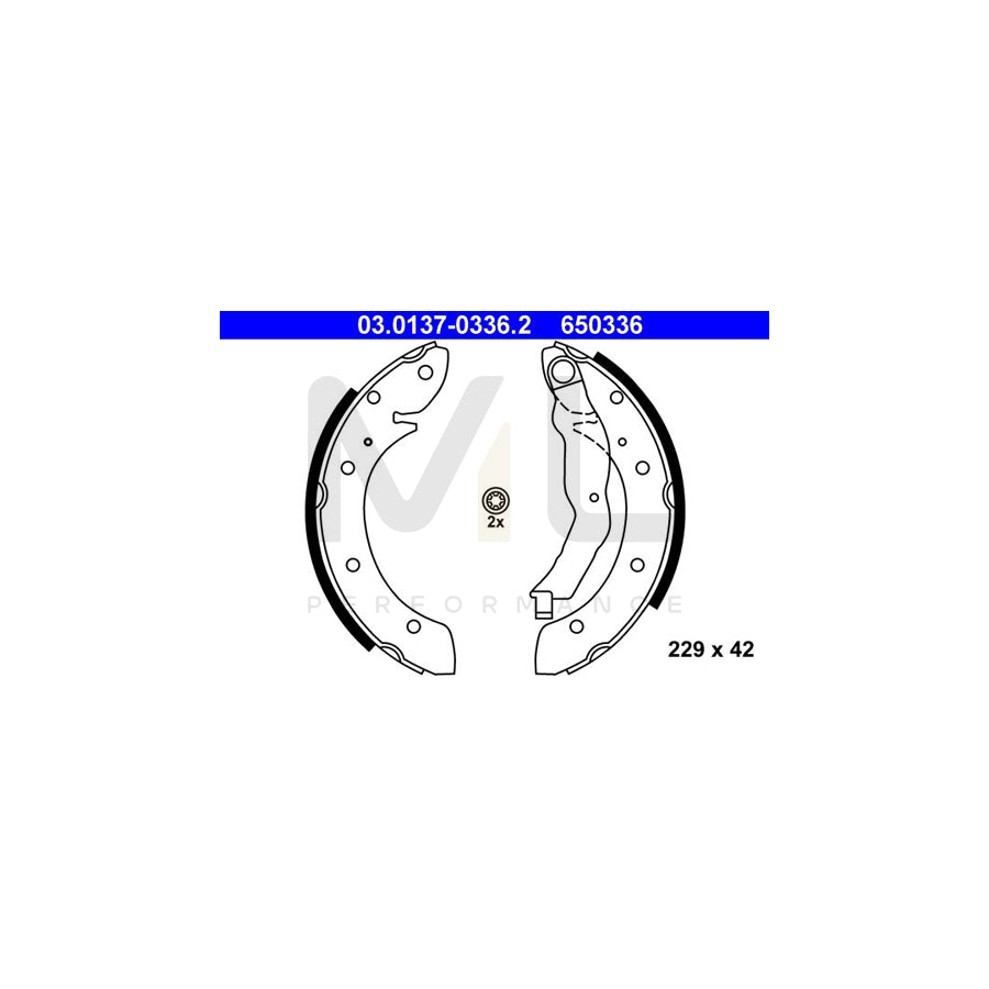 ATE 03.0137-0336.2 Brake Shoe Set with lever