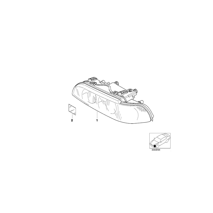 Genuine BMW 63128362526 E39 Headlight Right (Inc. 540i, 528i & 540iP) | ML Performance US Car Parts