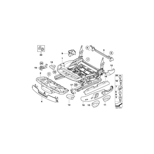 Genuine BMW 52109133413 E88 Seat Mechanism Left (Inc. 118i, 118d & 120i) | ML Performance US