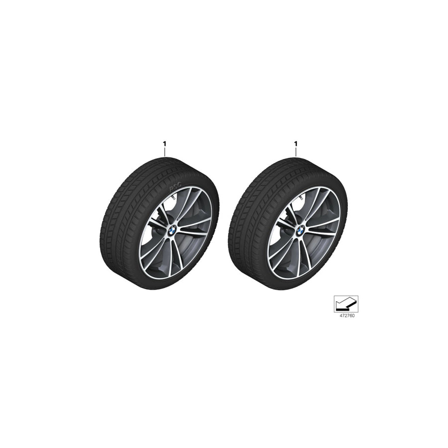 Genuine BMW 36110048015 G30 G31 Tpm Wwt Ferric Grey Burnished 225/55R17 97H (Inc. 520dX, 518d & 540iX) | ML Performance US Car Parts
