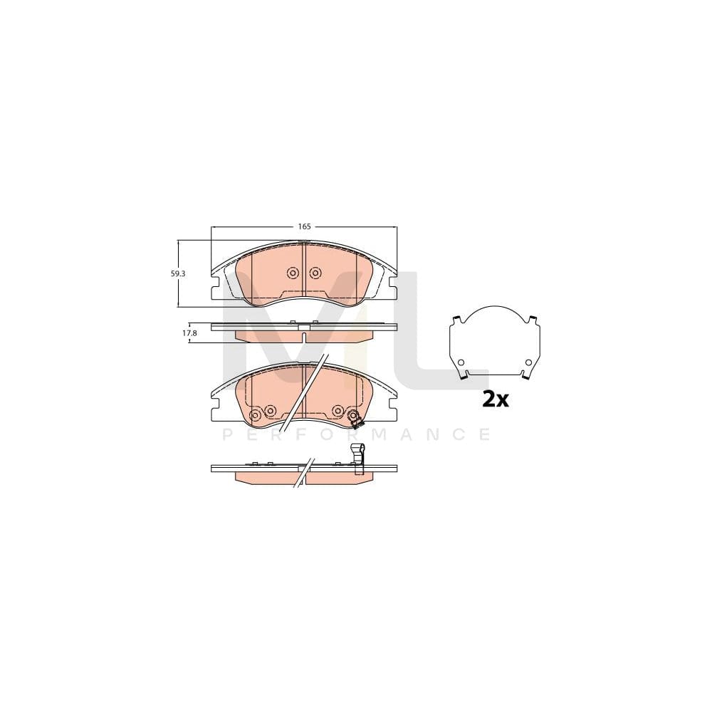 TRW Gdb3635 Brake Pad Set For Kia Cerato With Acoustic Wear Warning | ML Performance Car Parts