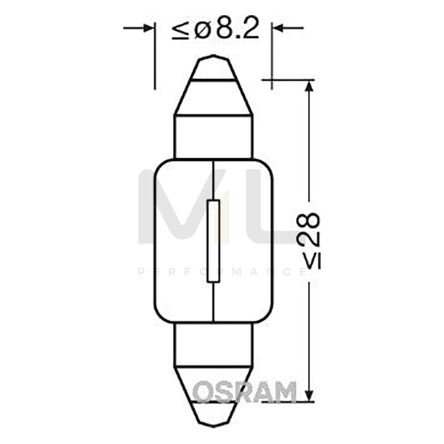 OSRAM ORIGINAL 6428 Bulb, interior light Socket Bulb, 12V, 3W