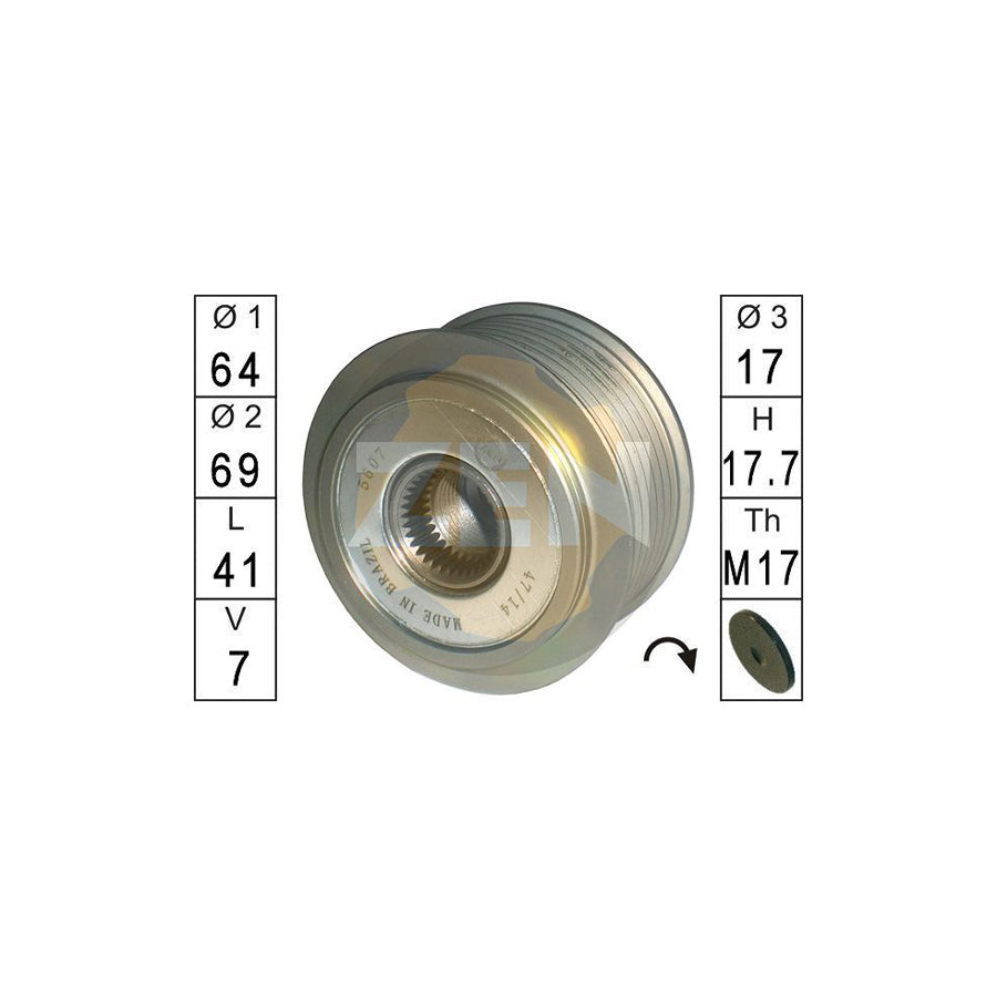 Era ZN5607 Alternator Freewheel Clutch