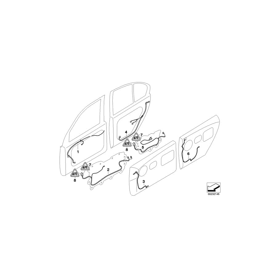 Genuine BMW 61126923701 E65 E66 Door Wiring Harness, Rear Door Trim (Inc. 740d, 760Li & 745i) | ML Performance US Car Parts