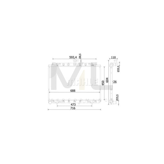 MAHLE ORIGINAL CR 2424 000S Engine radiator for NISSAN X-Trail (T31) Brazed cooling fins, Aluminium, Manual- / optional automatic transmission | ML Performance Car Parts