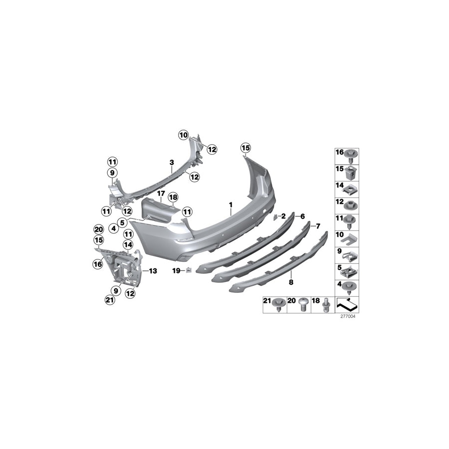 Genuine BMW 51128056128 F07 Cover, Bumper, Rear M (Inc. 550iX 4.4, 550iX 4.0 & 550iX) | ML Performance US