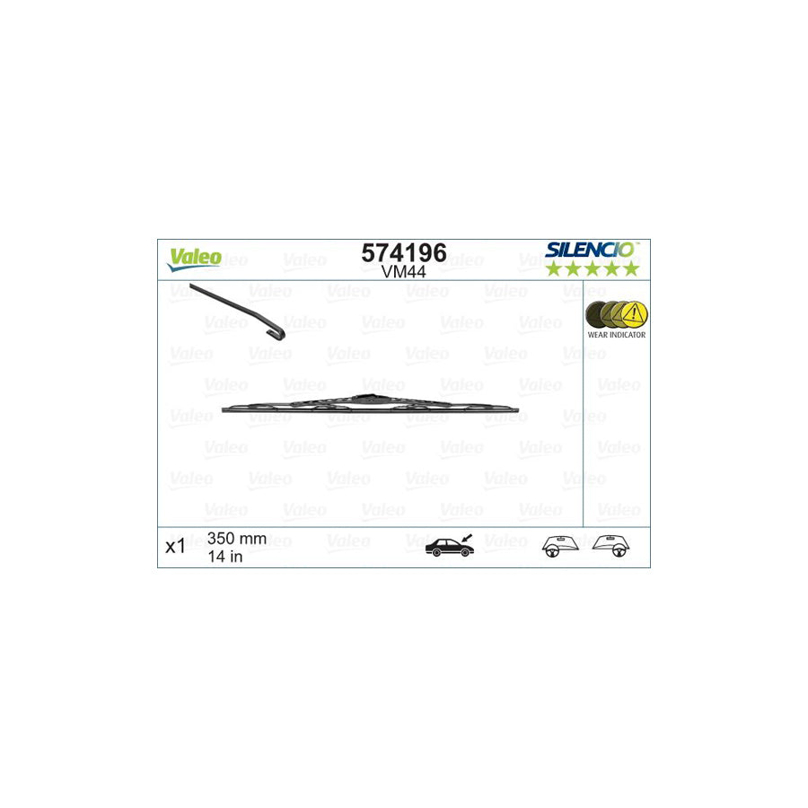 Valeo Silencio Conventional Single, Silencio Performance 574196 Wiper Blade | ML Performance US Car Parts