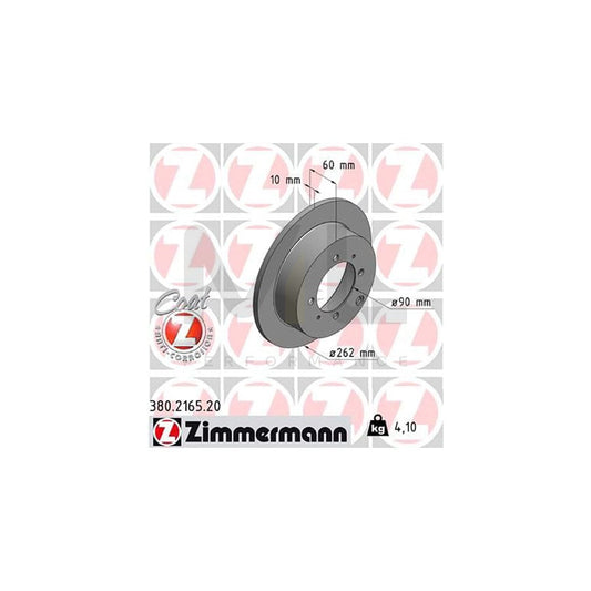 ZIMMERMANN COAT Z 380.2165.20 Brake Disc Solid, Coated  - 1 piece