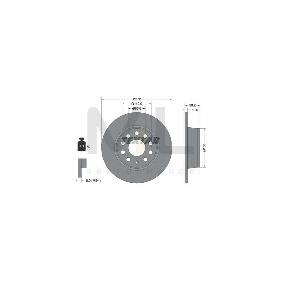 TEXTAR 92300003 Brake Disc Solid, Coated, without wheel hub, without wheel studs | ML Performance Car Parts