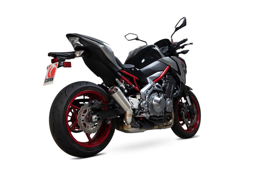 Scorpion PKA114SEO Kawasaki Z900 Red Power Slip-On - Brushed Stainless Steel Sleeve | ML Performance US US