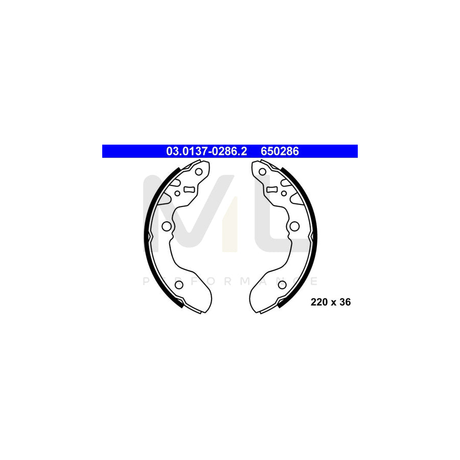 ATE 03.0137-0286.2 Brake Shoe Set for SUZUKI VITARA