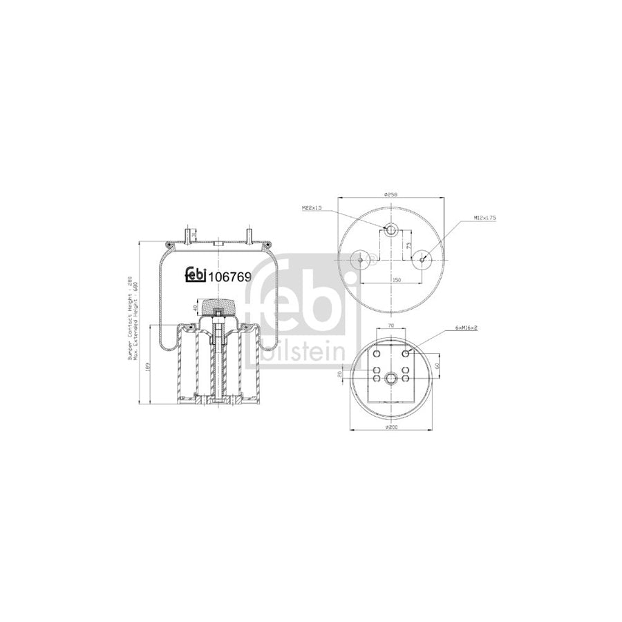 Febi Bilstein 106769 Boot, Air Suspension