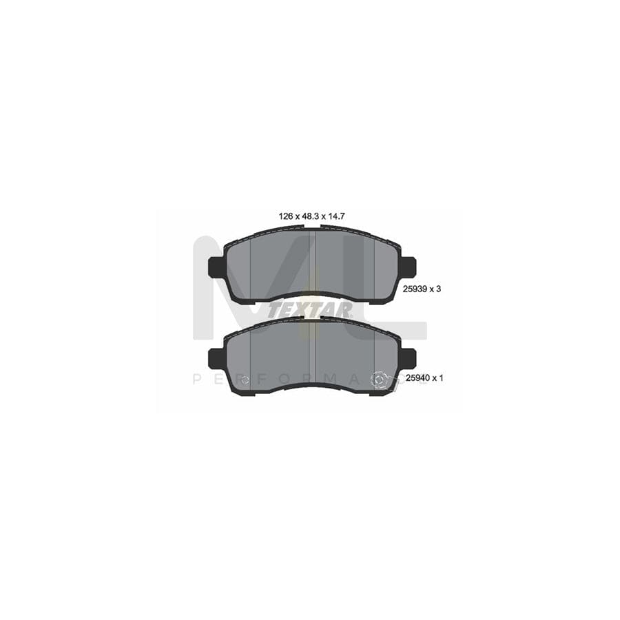 TEXTAR 2593901 Brake pad set for MAZDA 2 with acoustic wear warning | ML Performance Car Parts