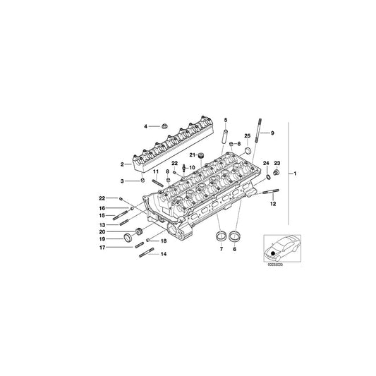 Genuine BMW 11121703637 E36 E34 E39 Cylinder Head With Bearing Ledges (Inc. 323ti, M3 & 523i) | ML Performance US Car Parts