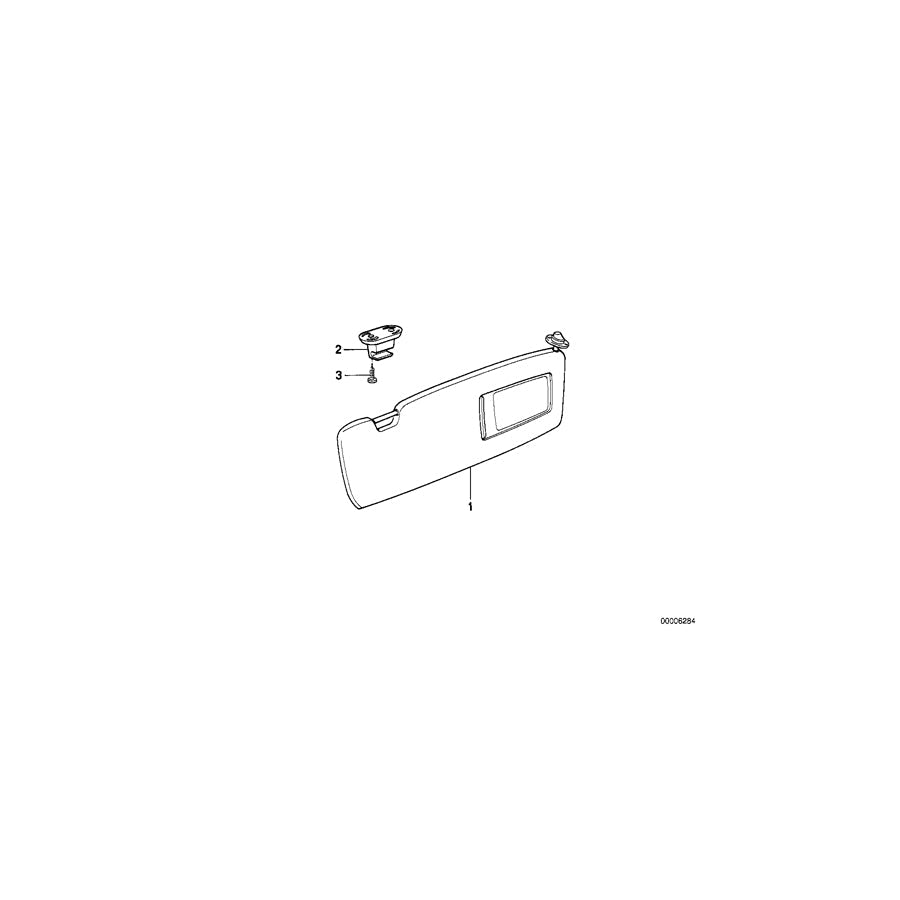 Genuine BMW 51168117520 E34 Sun Visor With Mirror-Covering Right GRAU (Inc. 525i, 518i & 524td) | ML Performance US Car Parts