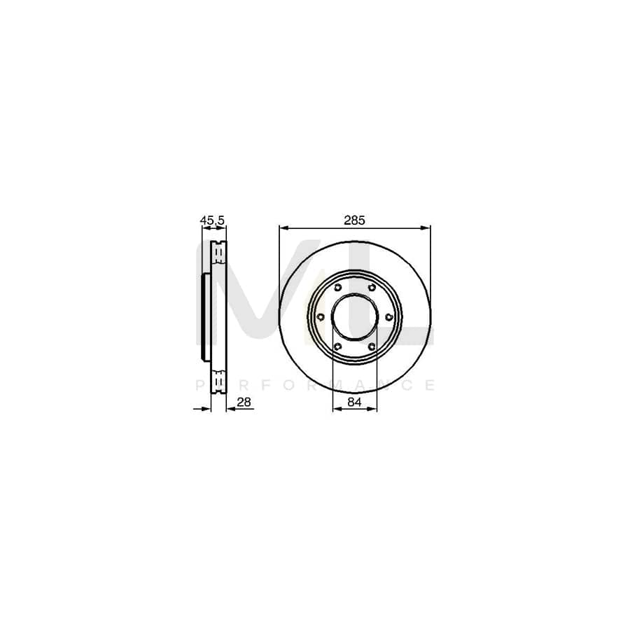 BOSCH 0 986 478 693 Brake Disc Internally Vented, Vented, Oiled | ML Performance Car Parts