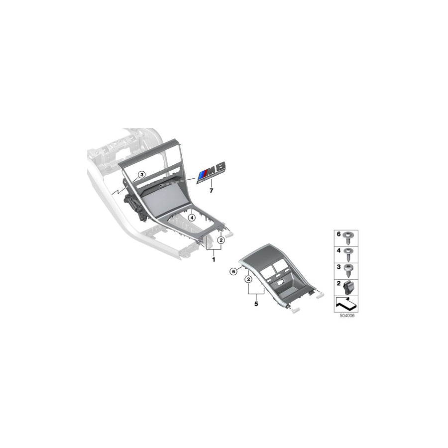 Genuine BMW 51168099529 F93 G16 Decor, Connection Console, Carbon (Inc. 840i, M8 & M850iX) | ML Performance US Car Parts