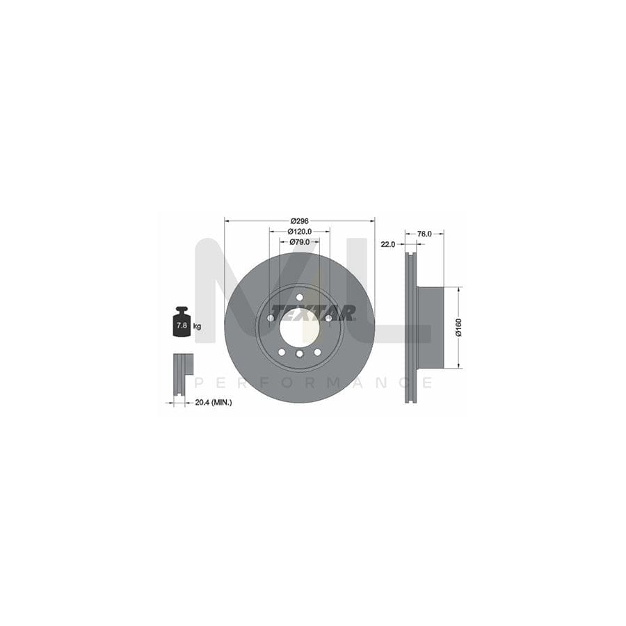 TEXTAR PRO+ 92075005 Brake Disc for BMW 5 Series Internally Vented, Coated, High-carbon, without wheel hub, without wheel studs | ML Performance Car Parts