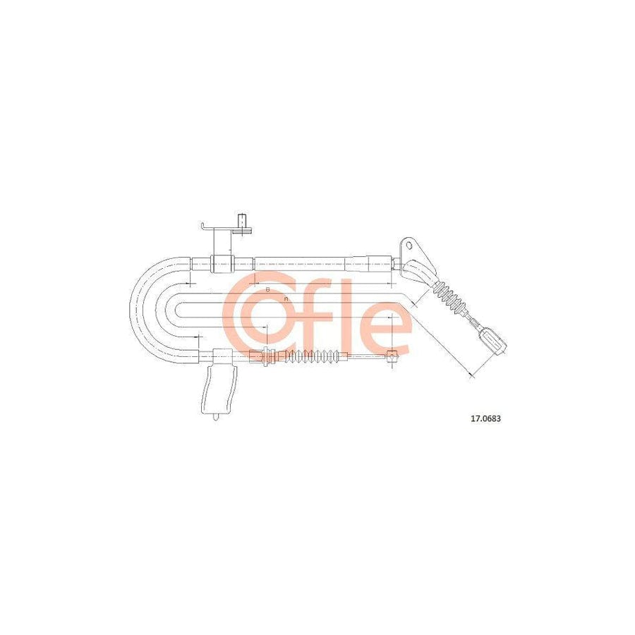 Cofle 92.17.0683 Hand Brake Cable for Mazda 323