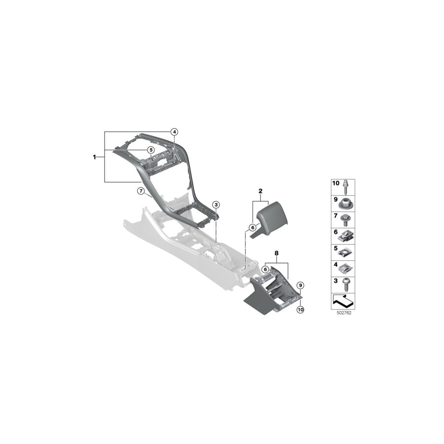 Genuine BMW 51168094357 F92 F93 F91 Mount, Trim Panels, Center Console SCHWARZ (Inc. M8) | ML Performance US Car Parts