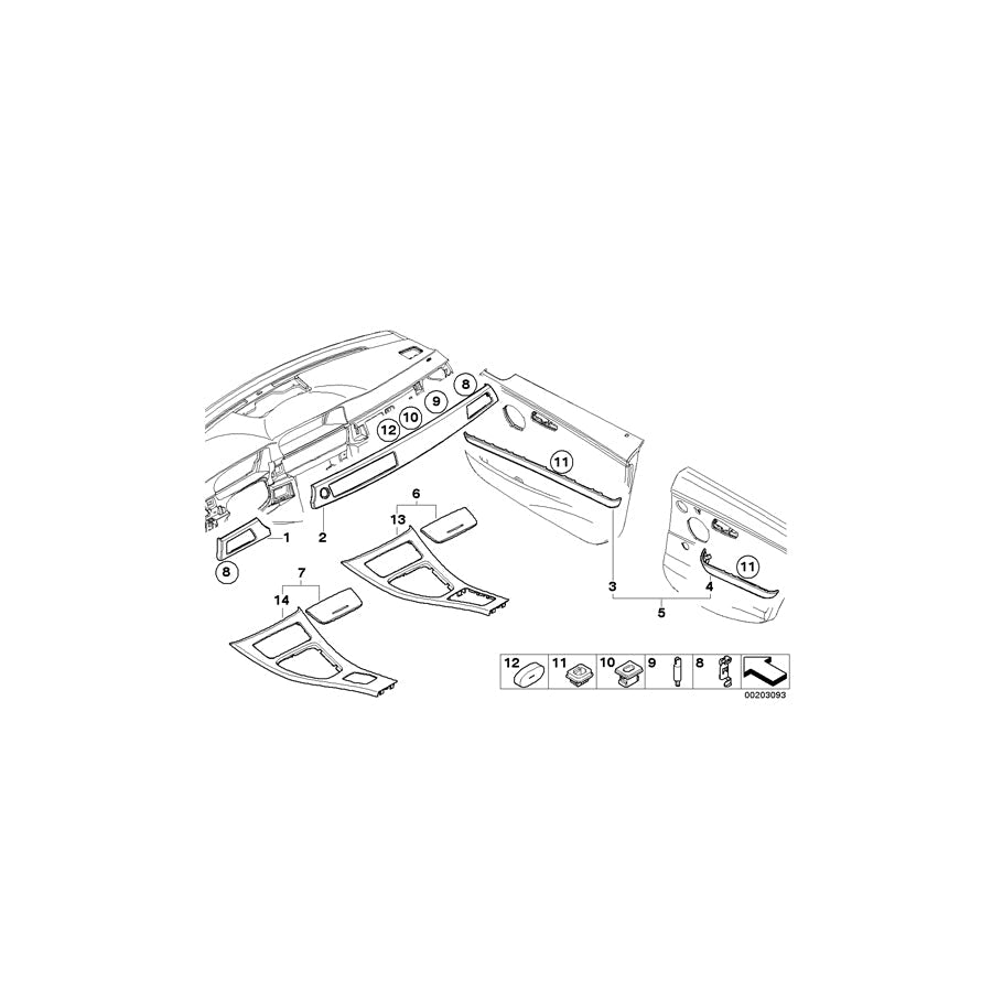 Genuine BMW 51429169712 E90 E91 Trim Piece Door, Wood,Walnut, Rear Right NUSSBAUM HELL (Inc. 335xi, 320i & 325i) | ML Performance US Car Parts
