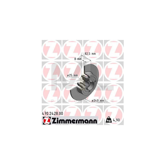 ZIMMERMANN 470.2428.00 Brake Disc Solid, with ABS sensor ring, with wheel bearing  - 1 piece