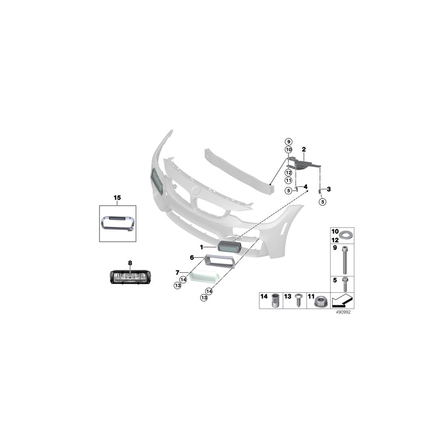 Genuine BMW 63178431787 Led Auxiliary Headlight 24H LIGHTS (Inc. M4 GT4) | ML Performance US Car Parts