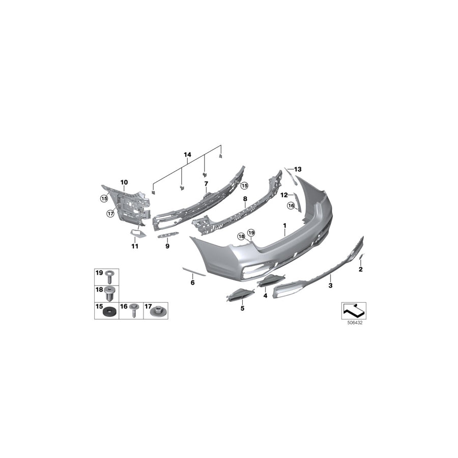 Genuine BMW 51128082247 G11 G12 Cover, Tow Fitting, Rear, Primed M (Inc. 745LeX, 745e & 750dX) | ML Performance US
