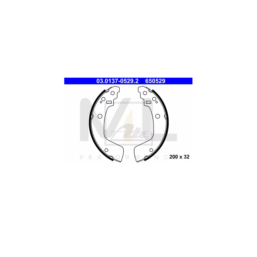ATE 03.0137-0529.2 Brake Shoe Set for SUZUKI Swift III Hatchback (MZ, EZ) without lever