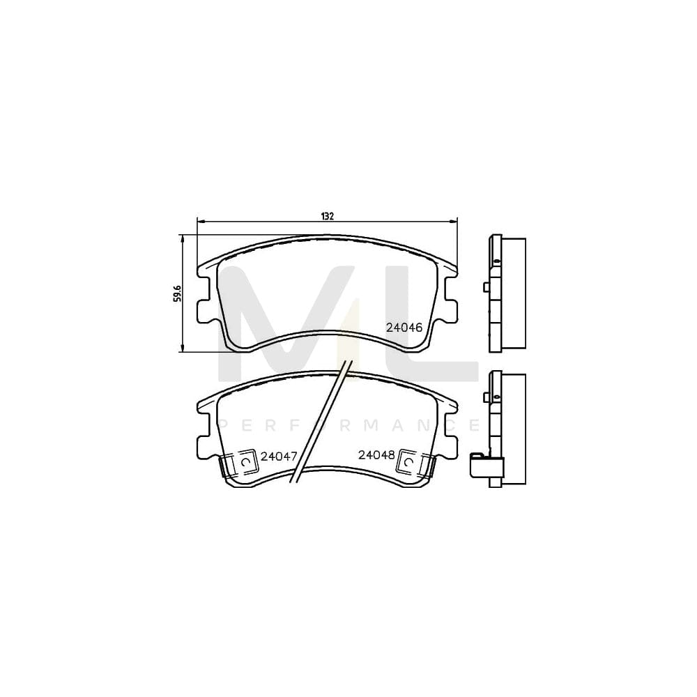 Hella 8DB 355 011-141 Brake Pad Set For Mazda 6 With Acoustic Wear Warning