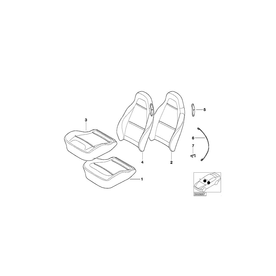 Genuine BMW 52108413145 E36 Cover Backrest Leather Left R7SW,R8SW SCHW (Inc. Z3 2.5, Z3 2.8 & Z3 2.5i) | ML Performance US