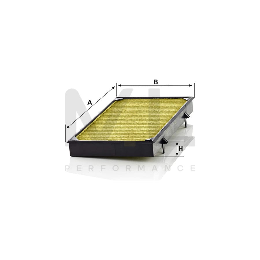 MANN-FILTER FP 3454 Pollen filter Activated Carbon Filter, Activated Carbon Filter with polyphenol, Particulate filter (PM 2.5), with antibacterial action, with fungicidal effect, FreciousPlus