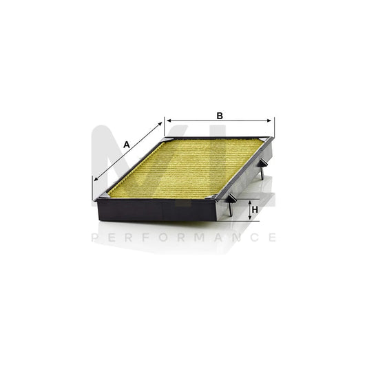 MANN-FILTER FP 3454 Pollen filter Activated Carbon Filter, Activated Carbon Filter with polyphenol, Particulate filter (PM 2.5), with antibacterial action, with fungicidal effect, FreciousPlus