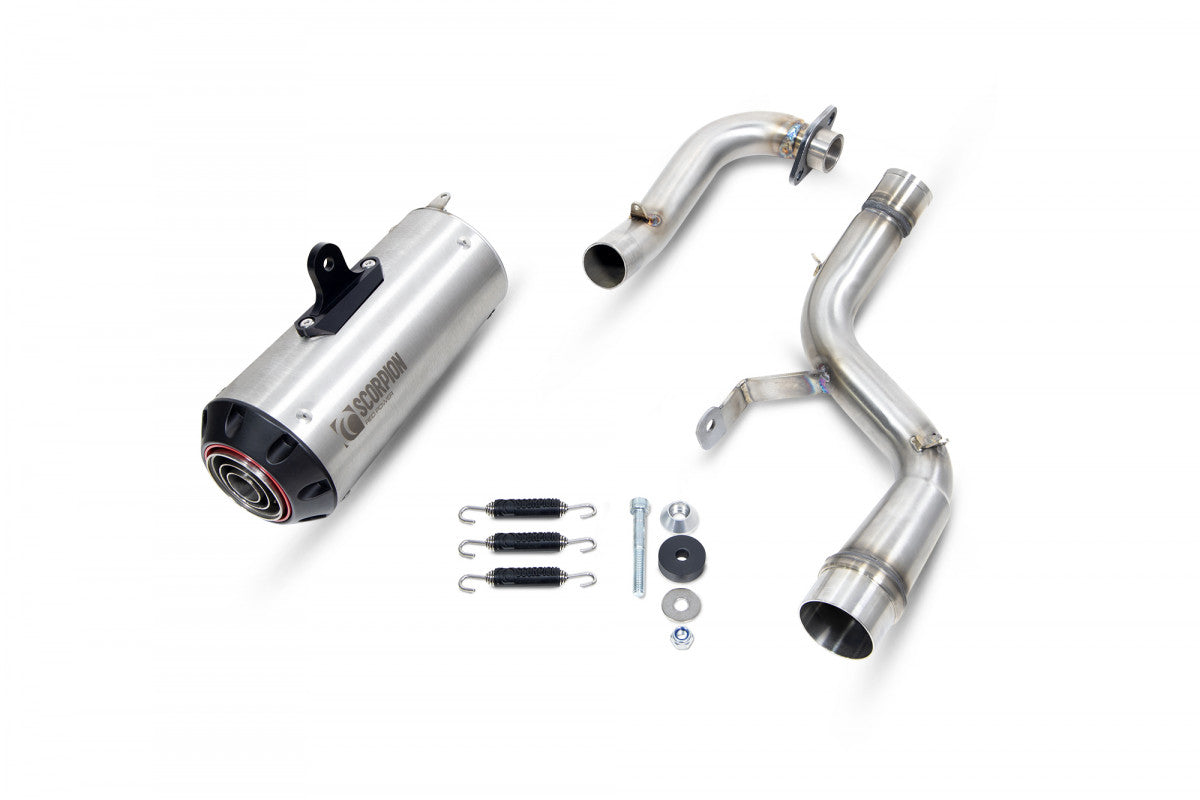 Scorpion PHA192SYSSEO Honda MSX 125 Red Power Full System - Brushed Stainless Steel Sleeve | ML Performance US US