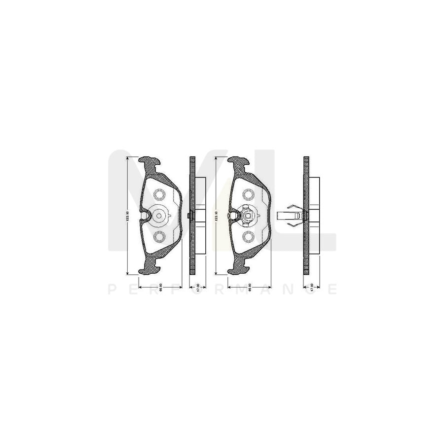 Bosch 0986Tb2595 Brake Pad Set For Saab 9-5 Excl. Wear Warning Contact, With Accessories  | ML Performance Car Parts