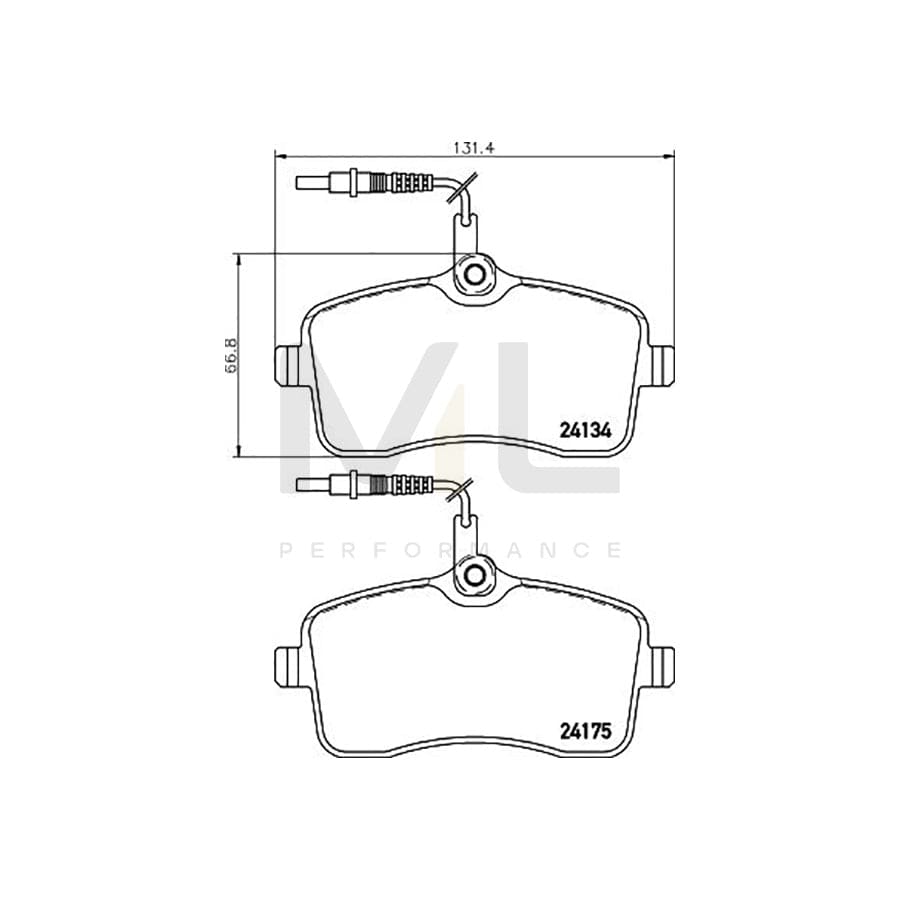 TEXTAR 2413401 Brake pad set for PEUGEOT 407 with integrated wear warning contact, with brake caliper screws, with accessories | ML Performance Car Parts