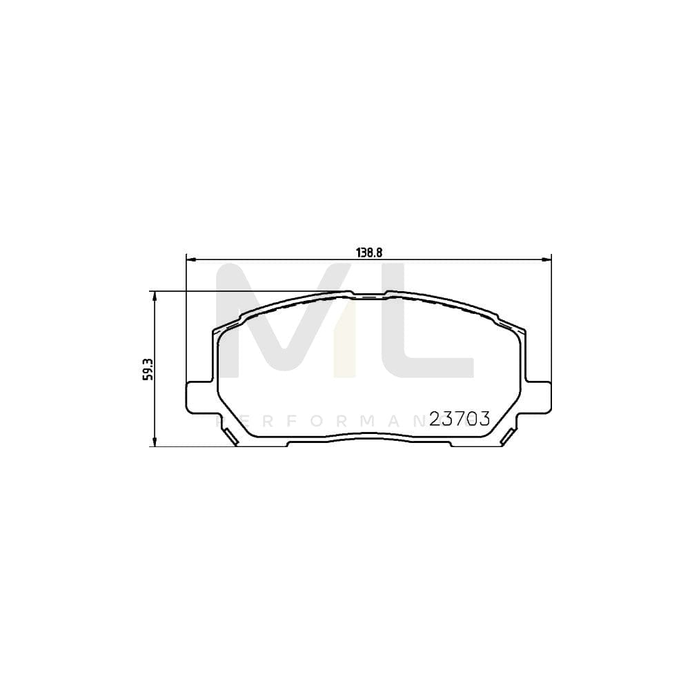 Hella 8DB 355 011-161 Brake Pad Set Incl. Wear Warning Contact